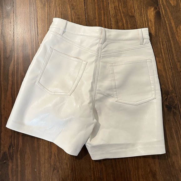 Aritzia White Leather Shorts - Picture 3 of 3